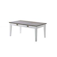 gomera dining table in white acacia 2 drawers