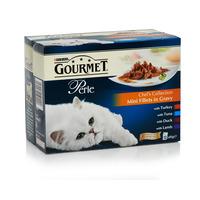 Gourmet Perle Pouch Cat Food Chefs Collection Mini Fillets in Gravy 12 x 85g