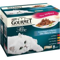 Gourmet Perle Pouch Cat Food Chefs Collection Mini Fillets in Gravy 12 x 85g
