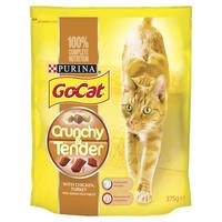 go cat dry cat food crunchy and tender chicken and turkey 375g