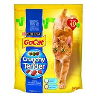 go cat dry cat food crunchy and tender salmon tuna and vegetables 800g