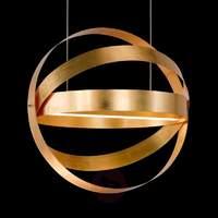 Gold-coloured LED pendant light Rings