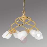 Gold-coloured pendant light Rondo