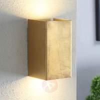 golden wall lamp tabita made from metal 2 bulbs