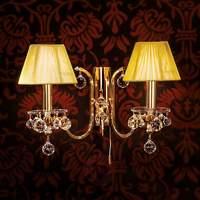 gorgeous fabricwall lamp crystal design 2 light