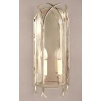 Gothic N732A Solid Brass Nickel Plated 2 Light Wall Lantern