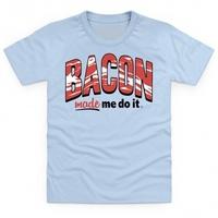 goodie two sleeves bacon made me kids t shirt