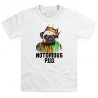 Goodie Two Sleeves Notorious Pug Kid\'s T Shirt