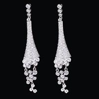 gorgeous platinum plated with cubic zirconia earrings