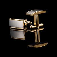 gold plated rectangle cufflinks mens jewelry cufflink groomsman gifts  ...