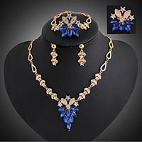 Gold-plated Fashion romantic heart line(Including Necklace, Earring, Bracelet, Ring) Jewelry Sets