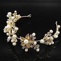 Golden Leaf Flower Hair Forehead Jewelry Fascinators for Wedding Party Decoration