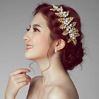 Gold Romantic Vintage Style Wedding/Party Headpieces/Hair Accessories with Imitation Pearls