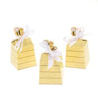 Gold Bees Design Wedding Favor Box-Set Of 12