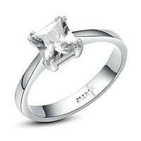Gorgeous 18K White Gold Plated Crystal Simulated Diamond Engagement Ring