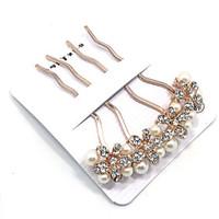 Golden Pearl Hair Combs Hair Jewerly for Wedding Party Lady