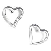 gorgeous sterling silver heart shaped stud earrings