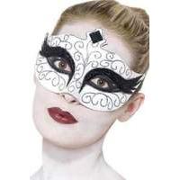 Gothic Swan Eyemask White Tie Side