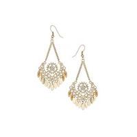 Gold Crystal Studded Chandelier Earrings