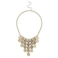 gold textured disc collar necklace