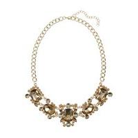 gold chunky jewels statement necklace