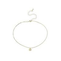 gold fine chain disc choker necklace