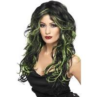 Gothic Bride Wig Green and Black
