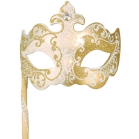 gold porcelain masquerade mask