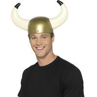 gold mens viking helemet with horns