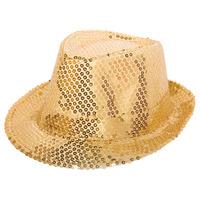 Gold Sequinned Trilby Hat