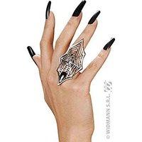 Gothic Spider & Spiderweb Ring Accessory For Halloween Fancy Dress