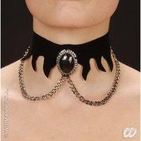 Gothic Choker Withblack Gem / Chains Accessory For Fancy Dress