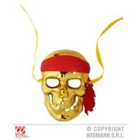 Gold Fancy Dress Pirate Skull Mask