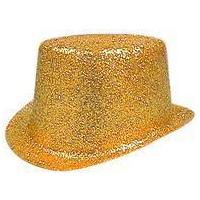 Gold Glitter Plastic Topper Hat