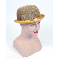 Gold Lurex Disco Bowler Hat