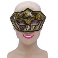 Gold Patterned Material Eye Mask