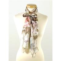 Gorgeous Accessorize 100% Silk Delicate Floral Print Long Scarf with Hand Beaded Detailing