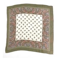 Gorgeous Delicate Floral Paisley Print Square Silk Scarf