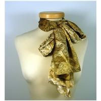 Gold And Cream Paisley Silk Scarf