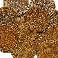 Gold-coloured 100 Escudos Coin Pirates Treasure Spanish Armada Coin