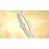 Gold-Plated Bangle Made with Swarovski Elements