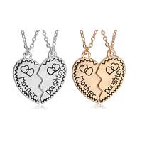 Gold Love Pendant Mother & Daughter Necklace