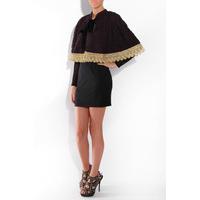 gold trim cape with ribbon tie