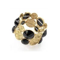 Gold & Black Bead Bracelet