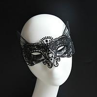 Gothic Style Black Lace Mask Cat Queen for Wedding Party