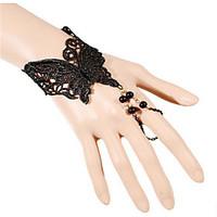 Gothic Style Black Lace Ring Bracelet for Lady Body Jewelry