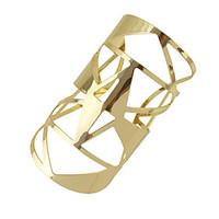 Gold Silver Color Hollow Out Big Statement Cuff Bracelets