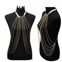 gold plated sexy bikini body chain party daily casual 1pc