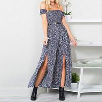 going out holiday boho street chic sheath dressfloral slim split backl ...