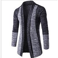 going out street chic regular cardigan color block v neck long sleeve  ...